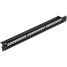 Navepoint 24-Port Cat5/Cat5e/Cat6 Ethernet Patch Panel for 19-Inch Wallmount Or Rackmount Empty for Keystone Insertion Black 2-Pack