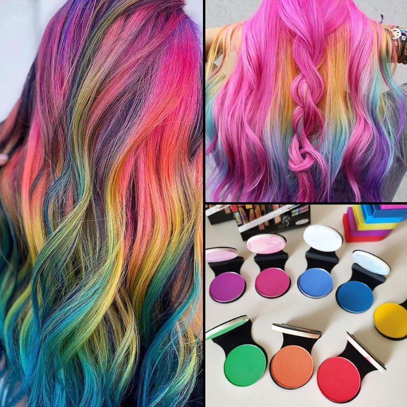 Tinte De Pelo Temporal 8 Colores, Hair Dye Lavable Maquillaje