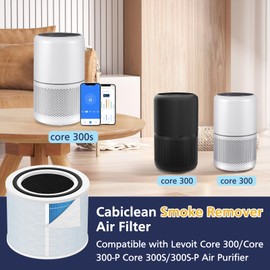 Core 300 Smoke Remover Replacement Filter Compatible with LEVOIT Core300/300-P Core300S/300S-P Air Purifier,3-in-1 H13 Grade True HEPA Replacement Filter Compare to Part # Core 300-RF-SR, Blue, 2 Pack