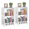 HAYOFAMY 3-Tier End Table Night Stand Set of 2, White