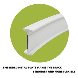 KXLife Flexible Ceiling Curtain Track, Ceiling Track for Curtains, Curtain Track Ceiling Mount, Curtain Rail, Ceiling Curtain Rod, Sliding Curtain Track System (8 ft)