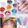 12 Colour Face Glitter Chunky Sequins and Fine Glitter Mix