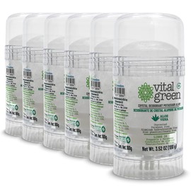 Desodorante Piedra Natural Aloe Vera 100g Sin Color 6 u/pqt