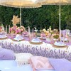 PTECDROTS 4Pcs Lavender Tablecloths Rectangle Purple Flower Table Cloths Butterfly