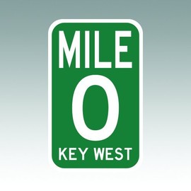 RDW Mile Marker 0 Sticker - Die Cut - Decal Key west Zero US1 HWY 1 Highway 6.19" x 10.00"