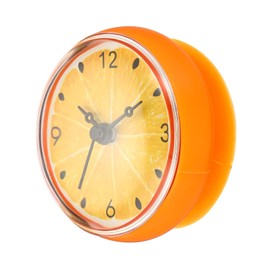 PATIKIL Waterproof Shower Clock, Non Ticking Silent Mini Cute Mirror Wall Clocks with Suction Cup for Bathroom Kitchen Home Decoration, Yellow/Black