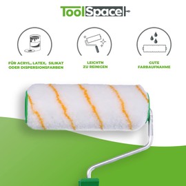 ToolSpace Professional Paint Set + Paint Roller Set + Paint Brush Set - Paint Roller / Paint Roller / Paint Roller Small Brush Roller Paint Brush Paint Tray Painting Accessories for Paints