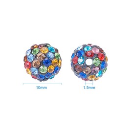 nbeads 100PCS mehrfarbige pflastern Disco Ball Perlen, 10mm Ton Strass Kristall Shamballa Perlen für DIY Schmuck Machen