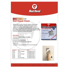 Red Devil 1212 ONETIME Wall Repair Patch, 6 inch, 6 Pack