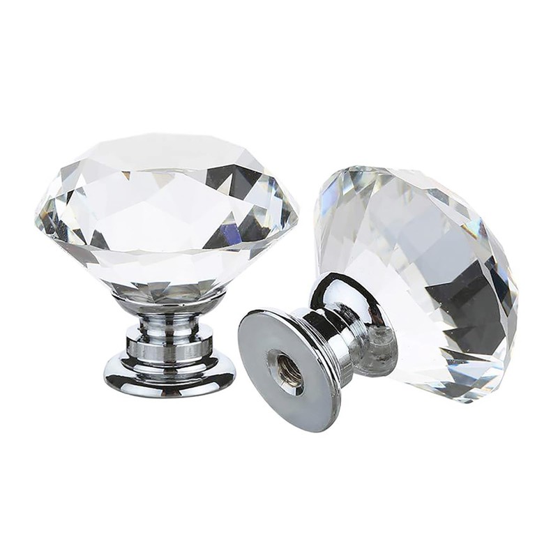 Nicunom 30 Pack Cabinet Knobs Crystal, 30 mm Glass Drawer