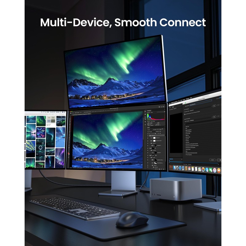 Silkland 80Gbps USB 4 for Thunderbolt 5 Cable 1.6FT, up