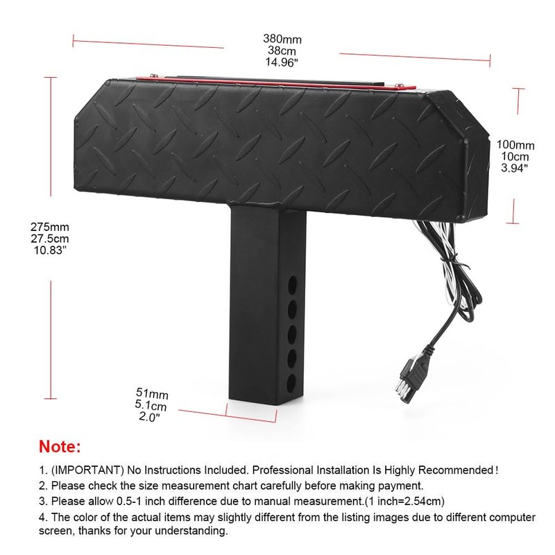 Heavy-Duty Hitch Step for 2" Receiver, 108 LED Brake Light