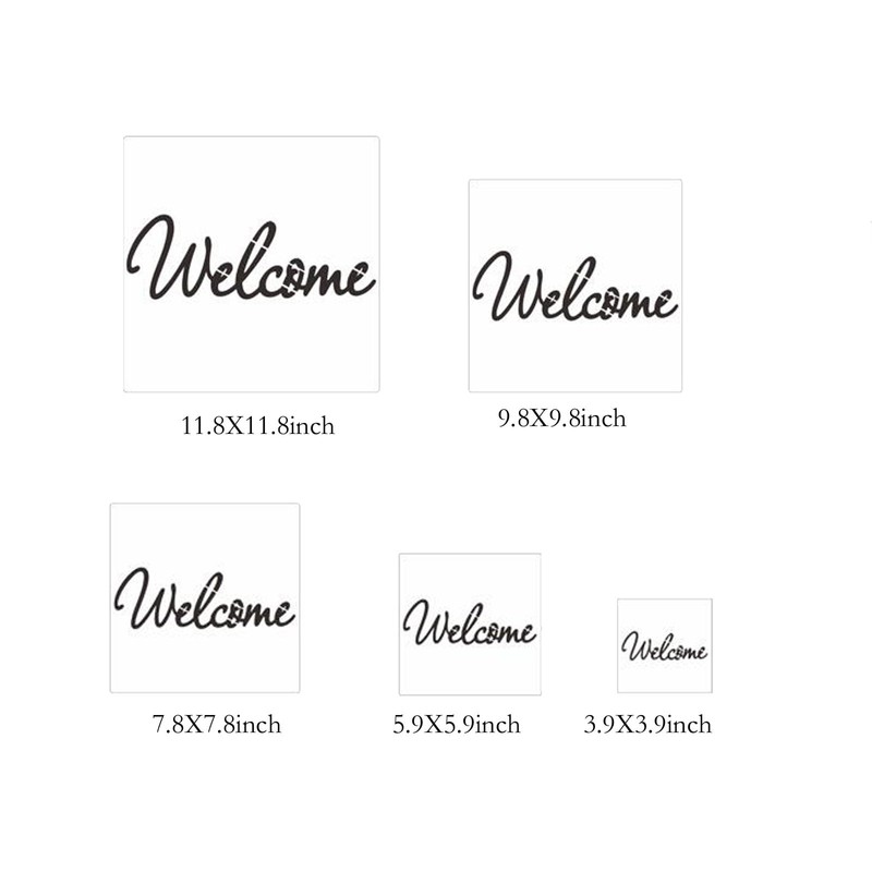 5PCS Welcome Stencils for Painting on Wood Wall Welcome Stencils