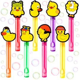 24PCS Duck Bubble Wands for Kids - Party Favors, Goodie Bag Fillers, Pinata Stuffers, Birthday Toys, Class Prizes, Gifts for Toddlers, Boys & Girls