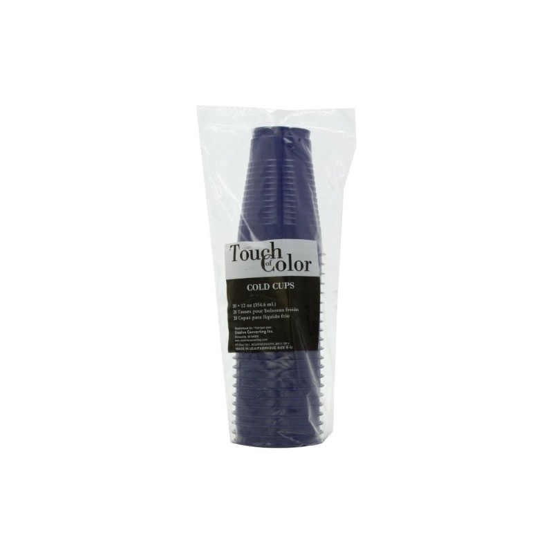 Creative Converting Premium 12-Ounce Plastic Cups, Navy Color, Package of
