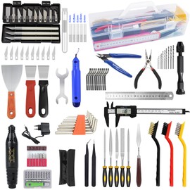 3D Printer Tools Kit, 139pcs 3D Printer Accessories Includes Nozzle Cleaning Needles, Deburring Tools, Removable Screwdriver Kit, Electric Polishing Machine, for 3D Print Removing, Cleaning, Finishing