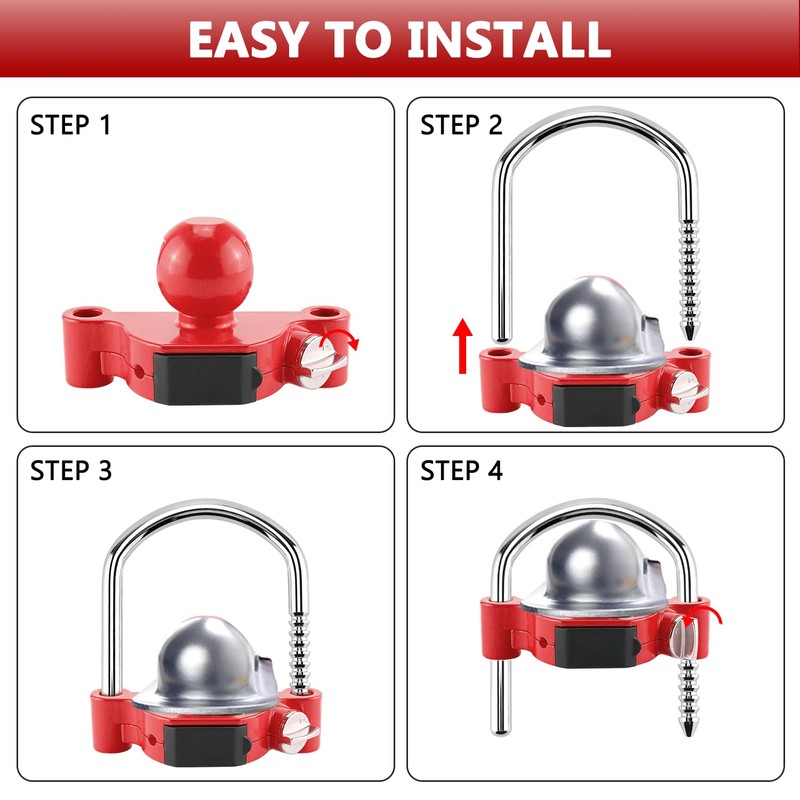 Cenipar Trailer Hitch Lock Universal with Combination Lock, Heavy-Duty Steel