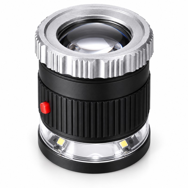 30X Pocket Magnifier – LED & UV Loupe with Adjustable