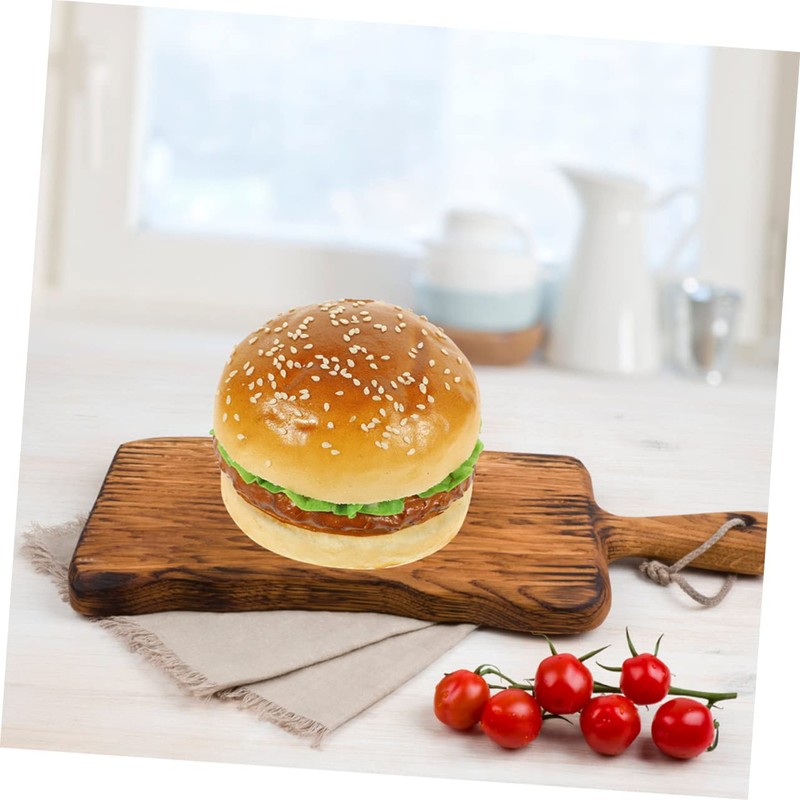 Kisangel 2pcs Realistic Simulation Burger Model Artificial Bread for Boys