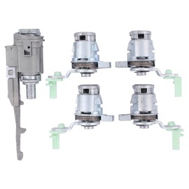 MOTOKU Ignition Switch Cylinder and Door Lock Cylinder Kit with 48 Chipped Key for Honda Civic 2003-2005 CR-V 2002-2006 Element 2003-2011 S2000 2004-2005