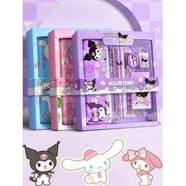 Complete Boys & Girls Stationery Set– Fancy Classroom Essentials Set with Pencil,Scale,Sharpener,Erasers,Bookmarks & More– Homework & Study Tools for Boys/Girls Birthday Return Gift (Pink Luxury Suit)