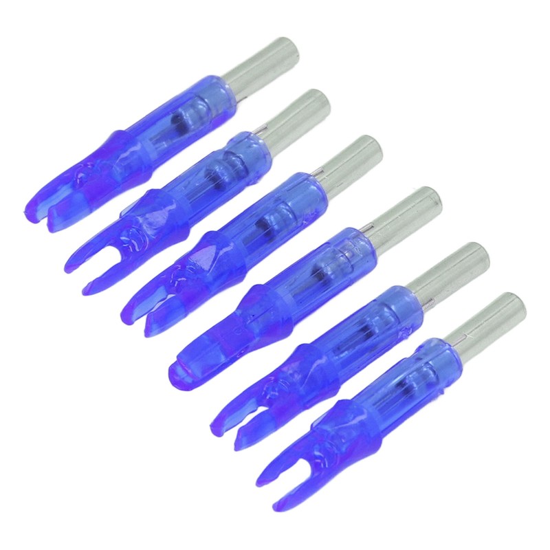 6Pcs Lighted Arrow Nocks High Visibility High Light Transmittance Waterproof