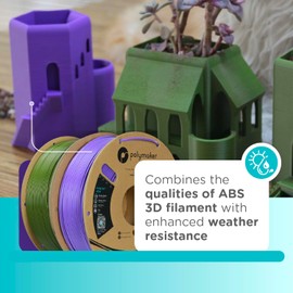 Polymaker ASA Filament 1.75mm Purple, 1kg ASA 3D Printing Filament, Heat & Weather Resistant - ASA 3D Printer Filament Perfect for Printing Outdoor Functional Parts