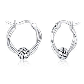 LES OSEWA Volleyball Earrings 925 Sterling Silver Volleyball Hoop Earring Sports Volleyball Jewelry Gift for Women