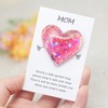 Glass Heart Little Pocket with Hug Greeting Card for Mum