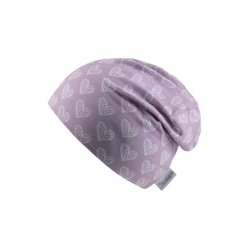Sterntaler Girls Hearts Beanie Hat, lilac, 53