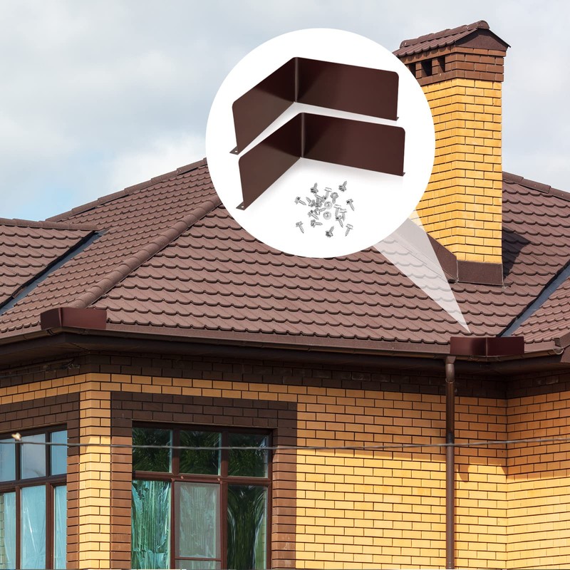 2 Pcs Gutter Valley Splash Guards Downspout Diverter Roof Rain