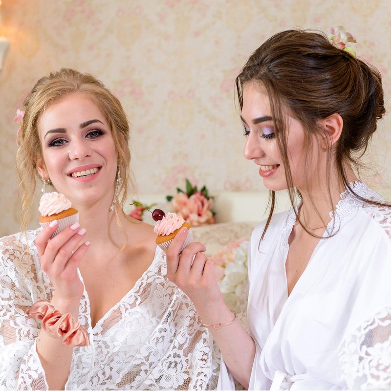 8 Gomas para Pelo de Satén Scrunchy de Despedida de