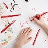 Bornerwhite 24 Pcs Red Felt Tip Pens 0.7mm Medium Point
