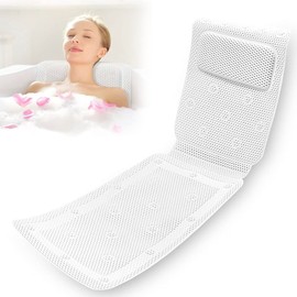 Bath Pillow Cushion for Full Body Non-Slip Bath Tub Spa Pillow Bathtub Mat Head Rest Pillow Breathable Bathtub Mat for Neck Back Cushion Supports Bathroom Accessories