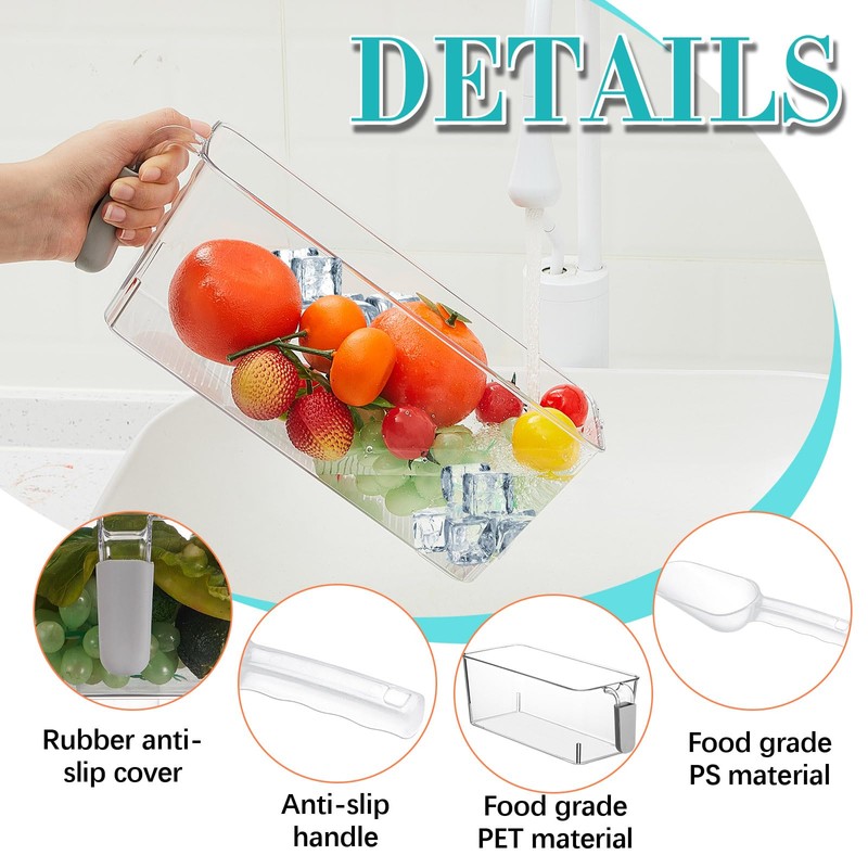 Havawish 2 Set Ice Bin and Flexible Scoop Set Plastic