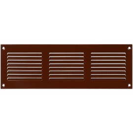 Repa Market 12x4 Inch Air Vent Cover/Brown Galvanized Steel Louvered Grill Cover with Mesh Screen/Wall or Ceiling Vent/Durable Flush Mount HVAC Register for Indoor and Outdoor Ventilation