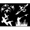 Duck Hunting Decals 4 Pack: Ducks Landing, Detailed Duck, Flying,