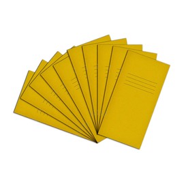 Rhino 8 x 4 Exercise Books, 32 Page / 8mm Lined Paper Notebook, 10 Pack, Writing Book, Office & School Stationery Supplies, Yellow