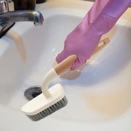 Roellgs 2 Pack Heavy Duty Floor Brush Cleaning Brush Crevice Brush, Bathroom, Shower, Sink, Floor Cleaning Brush, Crevice, Alcove Cleaning Brush, Cooktop Brush