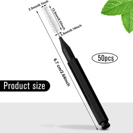 Patelai 50 Pieces Braces Brush for Cleaner Interdental Brush Toothpick Dental Tooth Flossing Head Oral Dental Hygiene Flosser Toothpick Cleaners Tooth Cleaning Tool (Black)