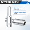sourcing map 2pcs 12 Points Metric Deep Socket 1/2" Drive
