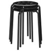 Ikea Marius Steel, Epoxy Powder Coating Stool (Black), Set of