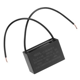 BOXONLY CBB61 8uF Ceiling Fan Capacitor 250V AC 40/85/21 ±5% 50/60Hz Cylinder 47x29x18mm with 2 Wires Metalized Polypropylene Film Capacitors for Electric Fan Pump Motor Generator,1 PCS