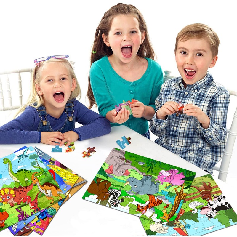 Puzzles for Kids Ages 4-8, 6 Pack Wooden Jigsaw Puzzles