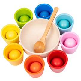 CXAFQ Montessori Preschool Toy for Colour Sorting and Counting, Wooden Colour Sorting Game, Stacking Game for Colour Sorting, Gift for 1+ Years, Educational Toy Gift