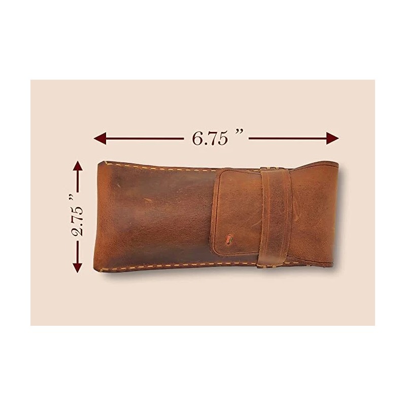 MyMesken Handmade Leather Glasses Case- Eyeglass Case- Sunglasses Case Protective