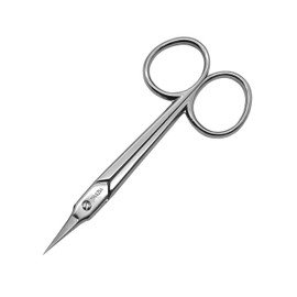 Tijera para Cutícula Italiana Plateada | Tijera con Punta Curveada Para Cutícula Professional de Acero Inoxidable