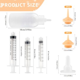 10 PCS Kitten Bottle Feeding Kit, Professional Newborn Pet Feeding Bottle and Syringes with Nipples in S/M Models, Safe Reusable Puppy Bottles for Nursing Feeding Syringe for Kittens