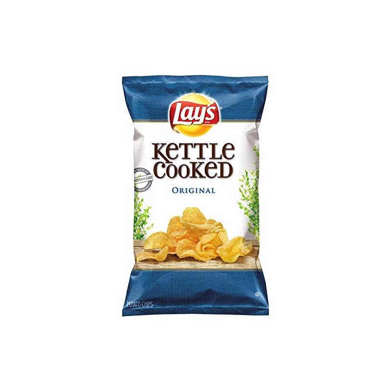 Lay's Kettle Cooked Chips, Original, 32 Ounce (Pack of 4)