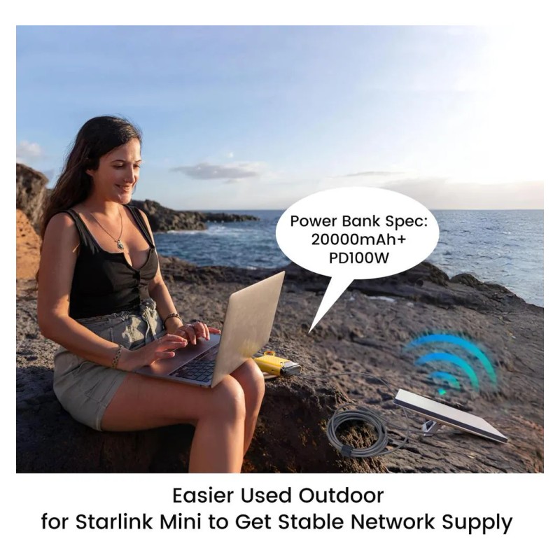 Adaptador De Corriente Usb-c A Cc Para Antena Starlink Mini